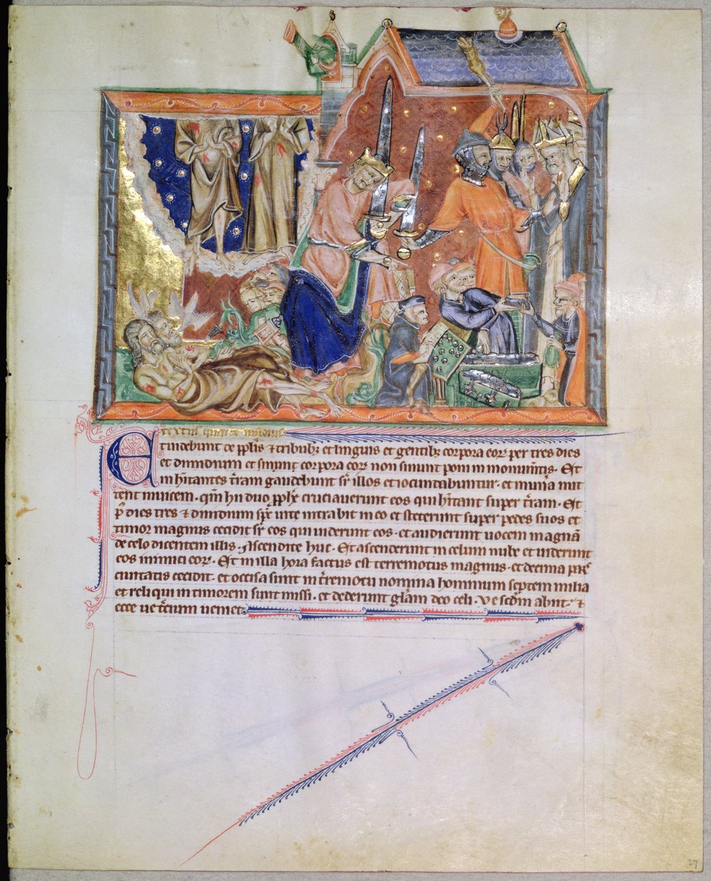 LA 139-Lisboa女士来自27。证人未被埋葬，他们的灵魂从Gulbenkian Apocalypse上升到天堂，c.1265-70 作者 英语学校