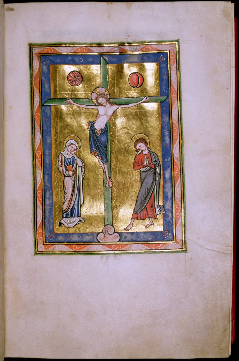12.12与彼得堡Psalter的圣母和圣约翰被钉十字架，c.1260 作者 英语学校