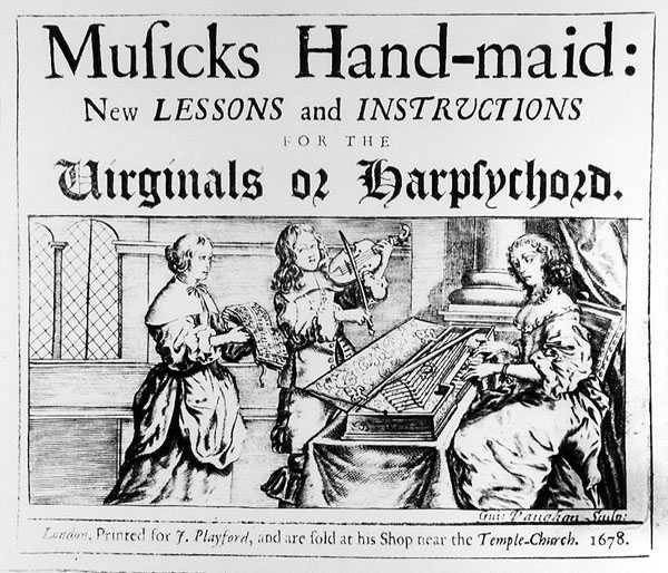 Musics Hand-Maid：为处女或大键琴的新课程和指导，由Guiseppe Vaughan雕刻，1678年 作者 英语学校