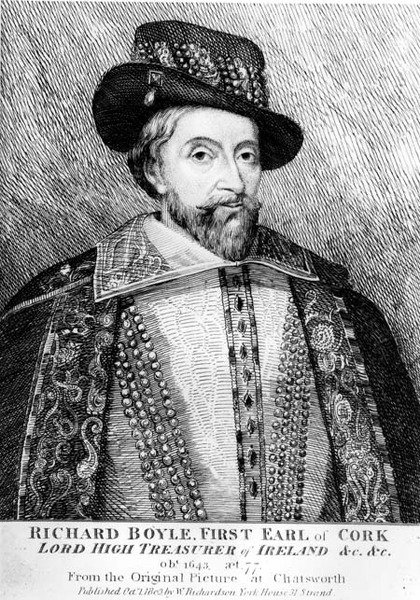 理查德博伊尔（1566-1643），科克的第一伯爵和爱尔兰的高级财务主管，在1643年的原始酒庄Chatsworth之后。 1803 作者 英语学校