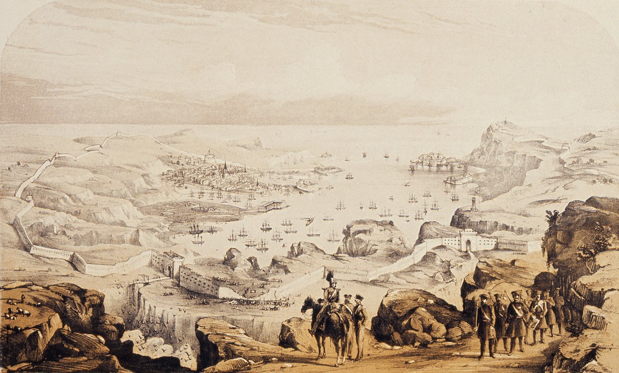 塞巴斯托波尔和防御工事正在进行中，1854年 作者 英语学校