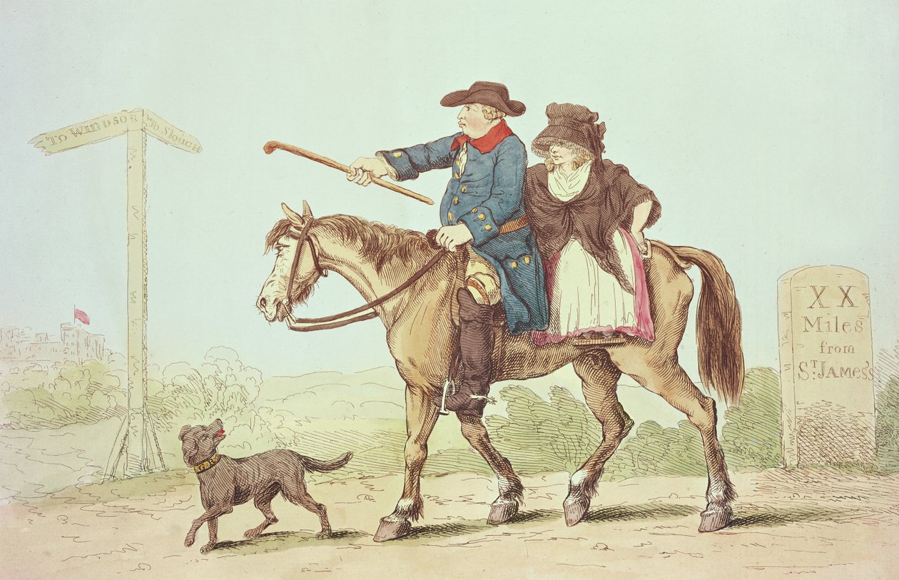 恒定情侣，1786年（彩色蚀刻） 作者 英语学校