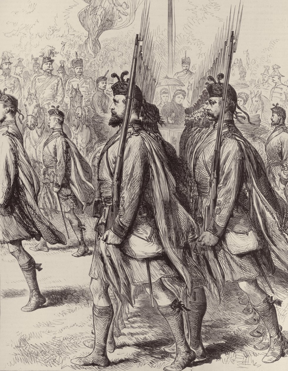 伦敦苏格兰志愿者，来自伦敦新闻画报，1881年9月7日 作者 英语学校
