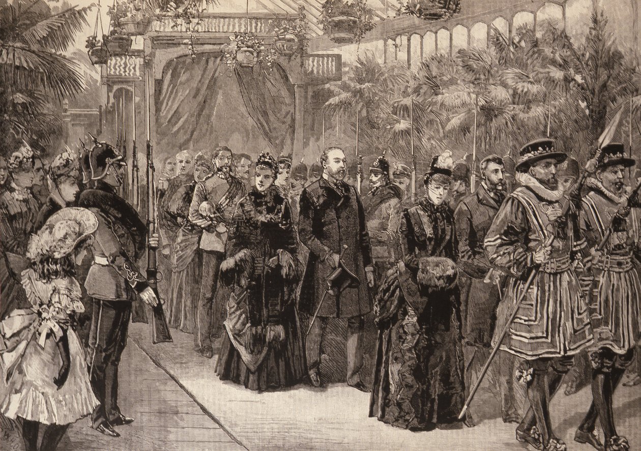 曼彻斯特王子和威尔士王妃：1887年5月14日“伦敦新闻画报”展览大楼游行 作者 英语学校