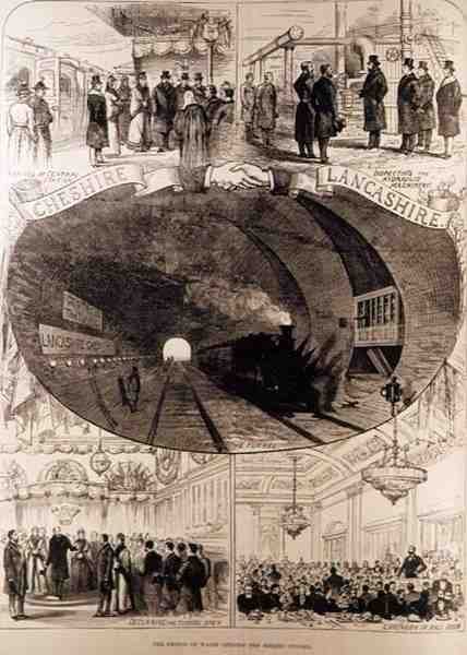 威尔士亲王在1886年1月30日的伦敦新闻画报中开启了默西隧道 作者 英语学校