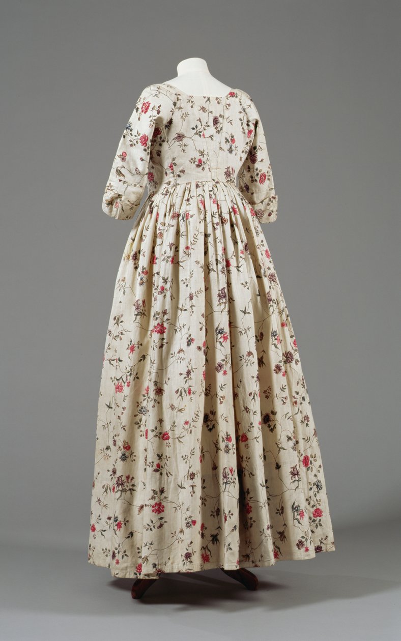 女装，印有东印度公司标志，c.1785-90（棉） 作者 英语学校