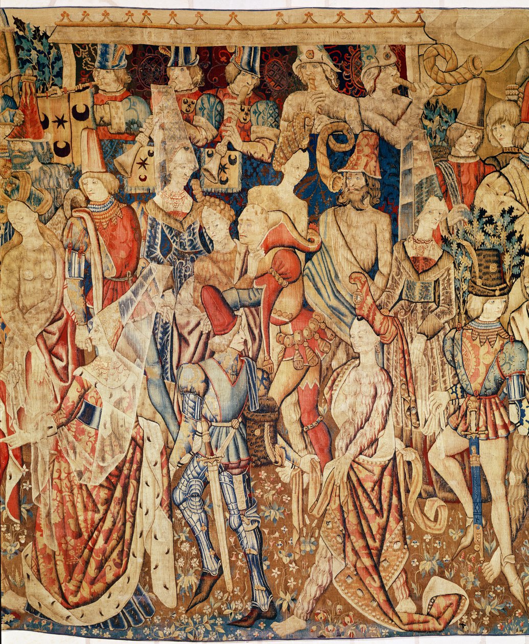Bal des Sauvages，中央部分的细节，c.1500 作者 佛兰芒学校