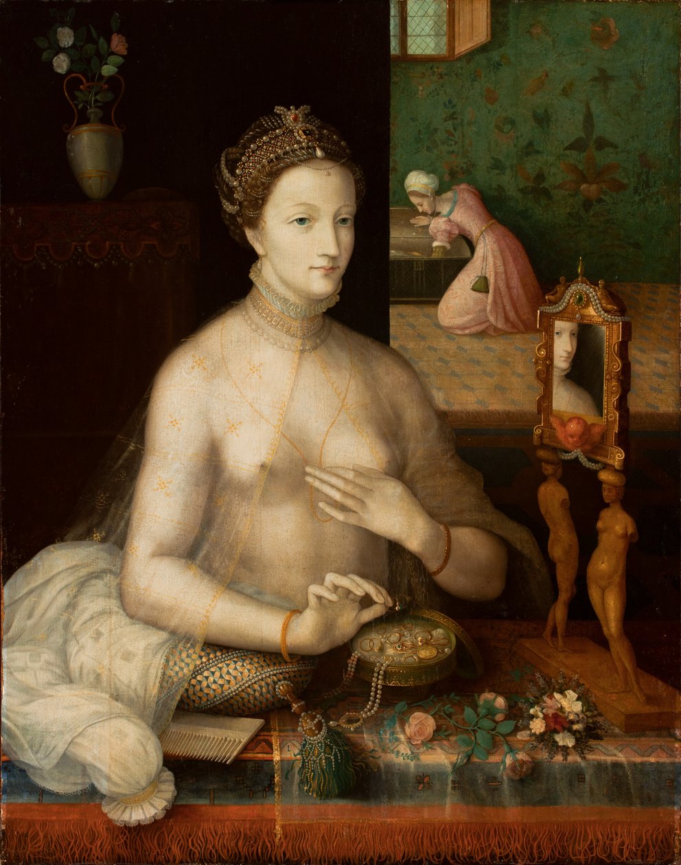 她的Toilette的妇女，c.1550-70 作者 枫丹白露学校
