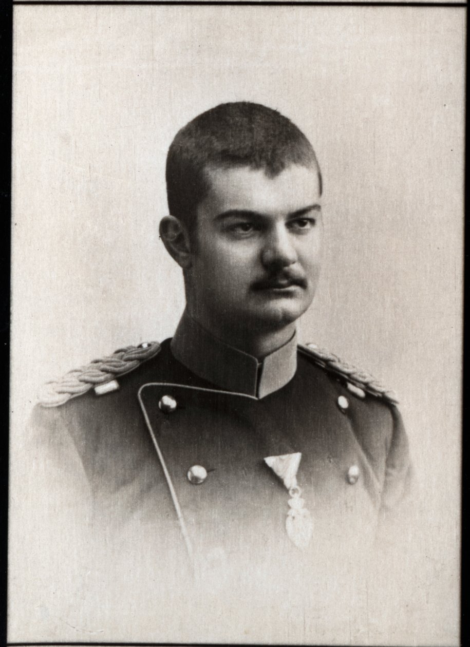 塞尔维亚国王塞尔维亚的亚历山大一世（1876-1903）的肖像。 作者 法国摄影师