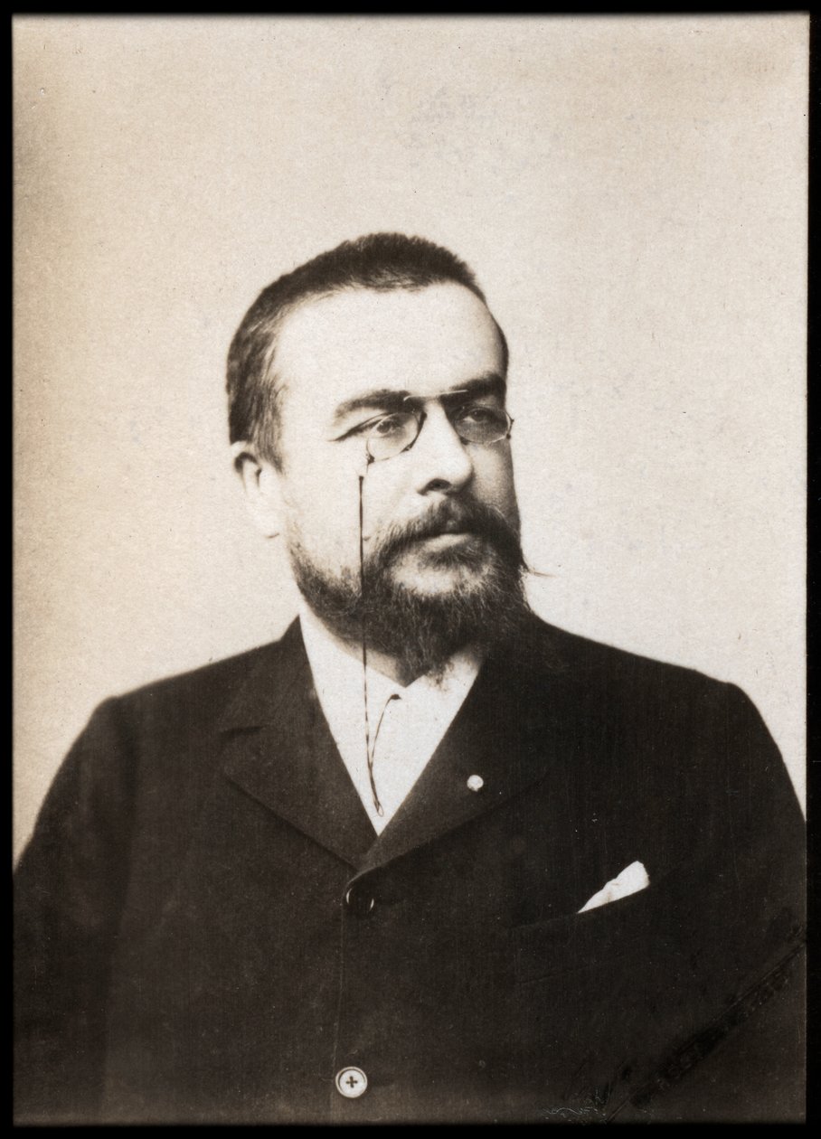 亚历山大·查尔斯·奥古斯特·比森（1848-1912）的肖像，法国剧作家，歌舞杂耍的创作者和小说家。 作者 法国摄影师