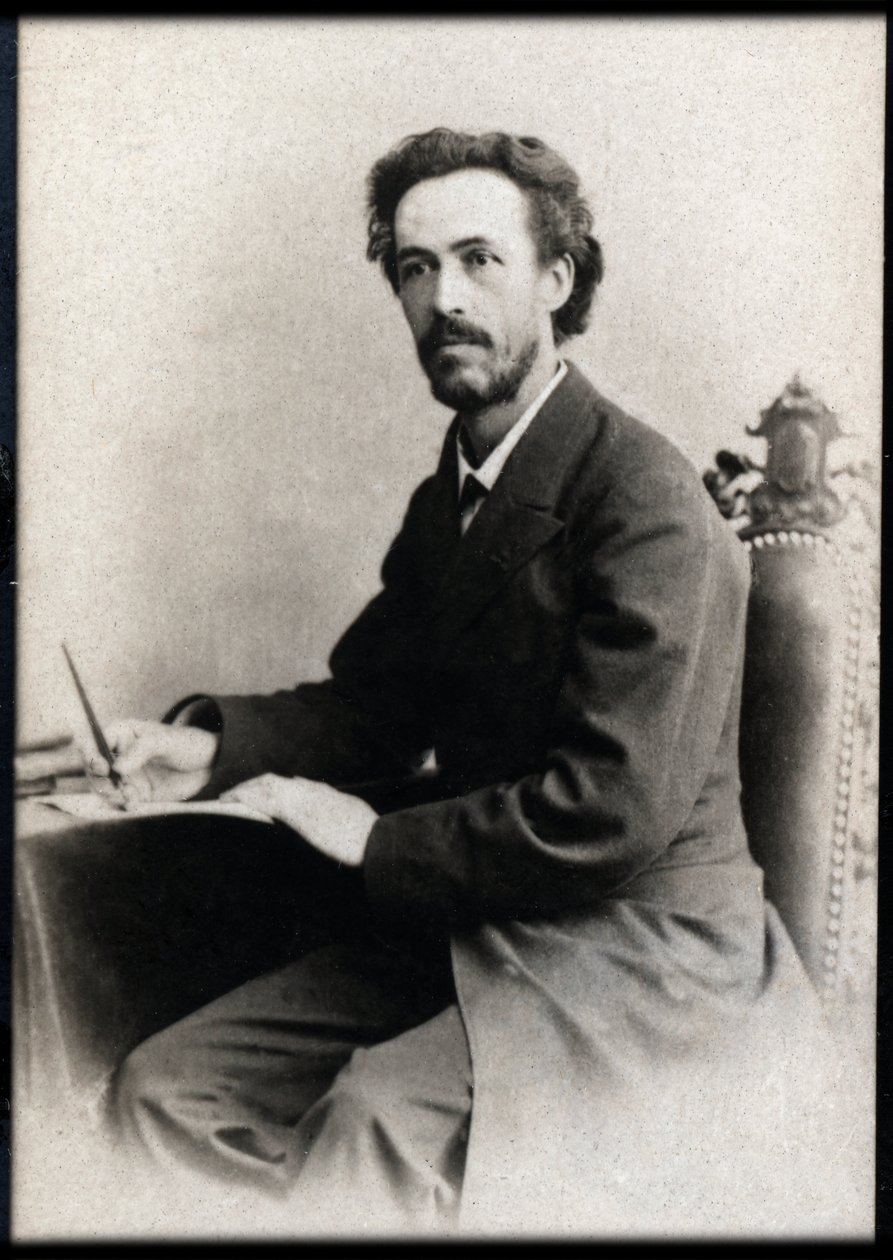 本杰明戈达尔（1849-1895）的肖像，法国小提琴家和作曲家。 作者 法国摄影师