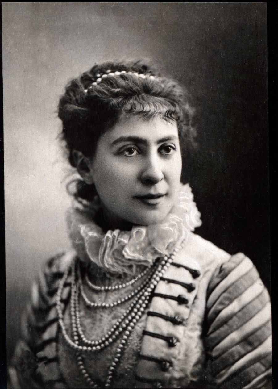 布兰奇Baretta（Barreta）蠕虫（b.1855），法国女演员的肖像。 作者 法国摄影师