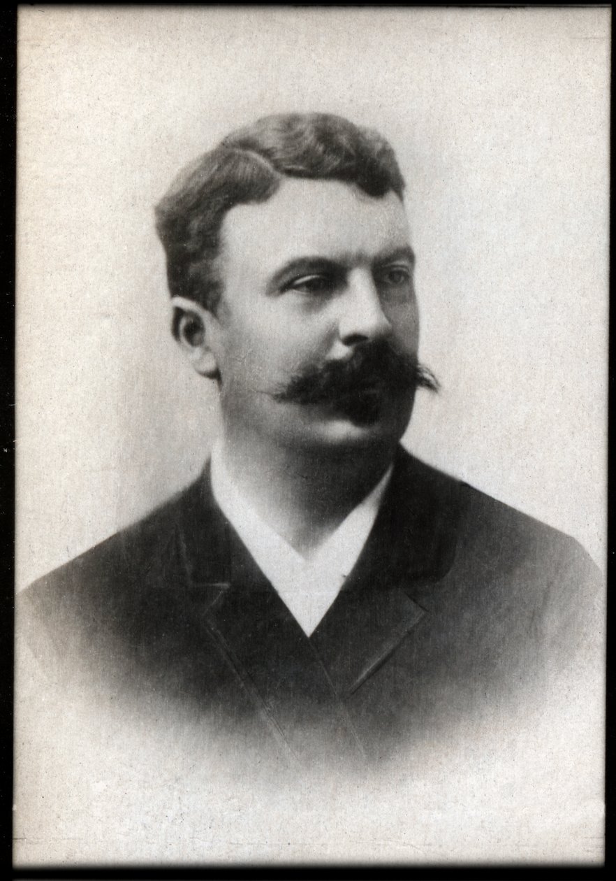 法国作家Guy de Maupassant（1850-1893）的肖像。 作者 法国摄影师