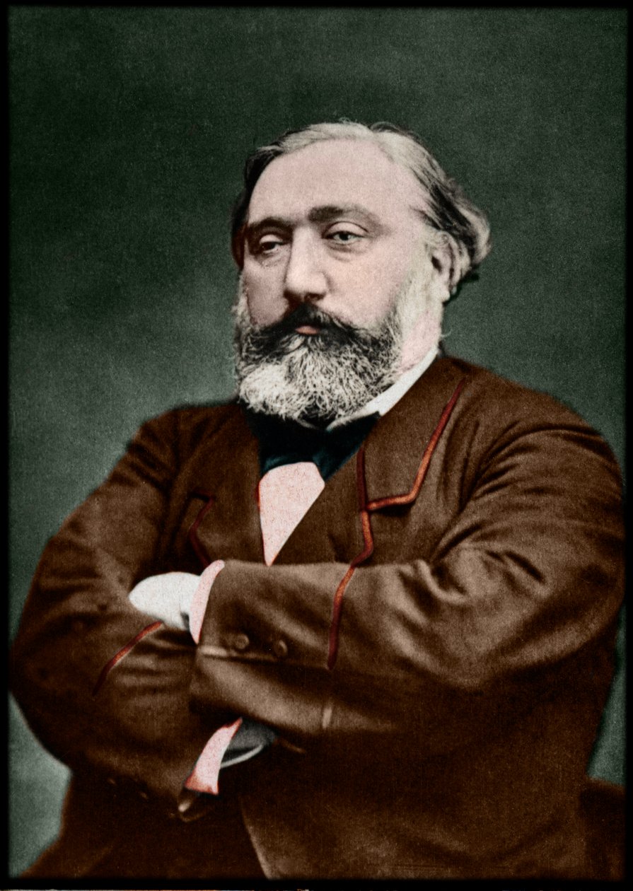 Leon Gambetta（1838-1882）的肖像，法国政治家。 作者 法国摄影师