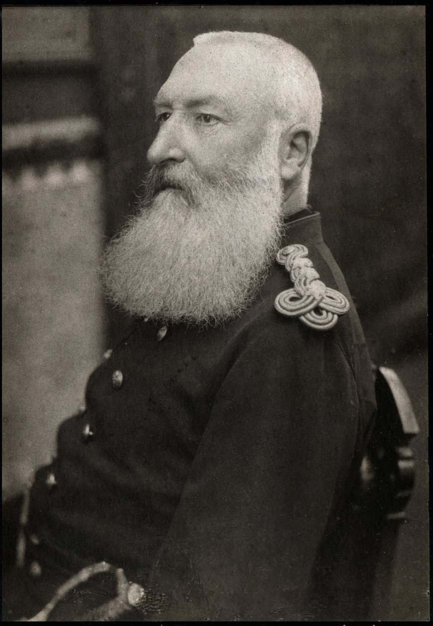 利奥波德二世（1835-1909），比利时国王的肖像。 作者 法国摄影师