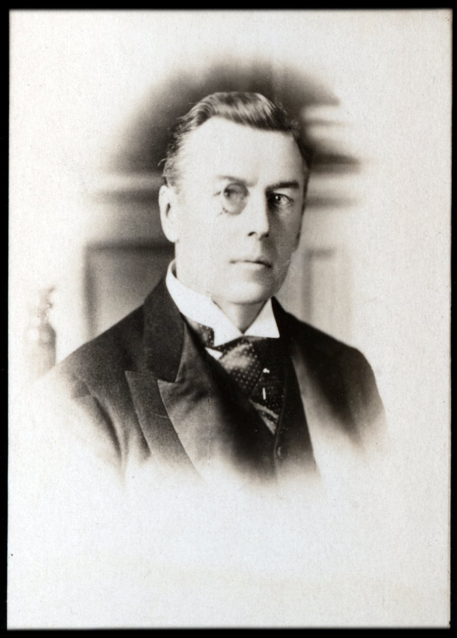 张伯伦勋爵（1836-1914），英国商人，政治家和政治家的肖像。 作者 法国摄影师
