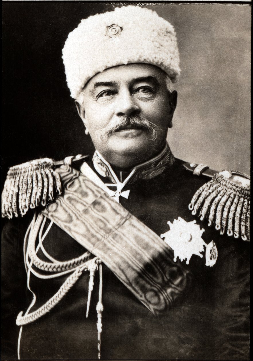 米哈伊尔·伊万诺维奇·德拉戈米罗夫（1830-1905），俄罗斯将军和军事作家的肖像。 作者 法国摄影师