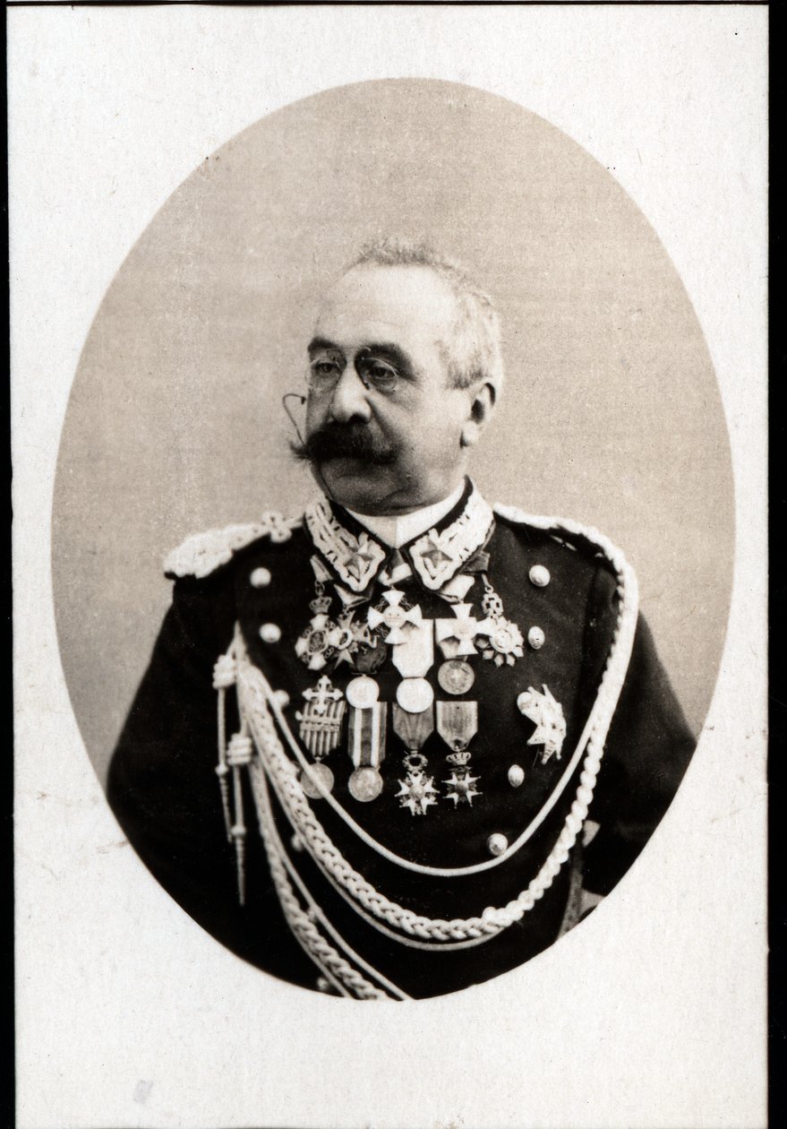 Oreste Baratieri（1841-1901）的肖像，意大利将军。 作者 法国摄影师