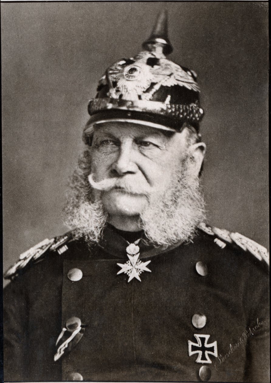 威廉一世（1797-1888），德国皇帝的肖像。 作者 法国摄影师