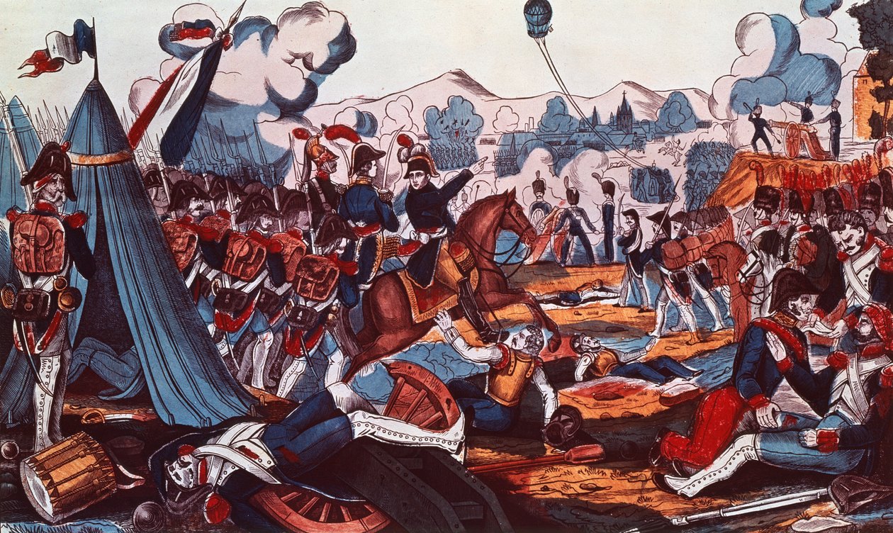弗勒鲁斯战役，1794年6月26日，1837年（彩色雕刻） 作者 法语学校