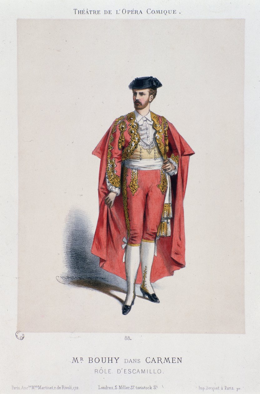 Bouhy（Escamillo）的服装在Georges Bizet的卡门行动 作者 法语学校