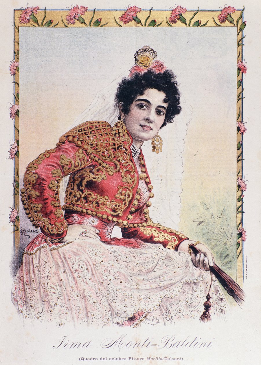 Irma Monti Baldini（Carmen）的服装由Georges Bizet在歌剧卡门演出 作者 法语学校