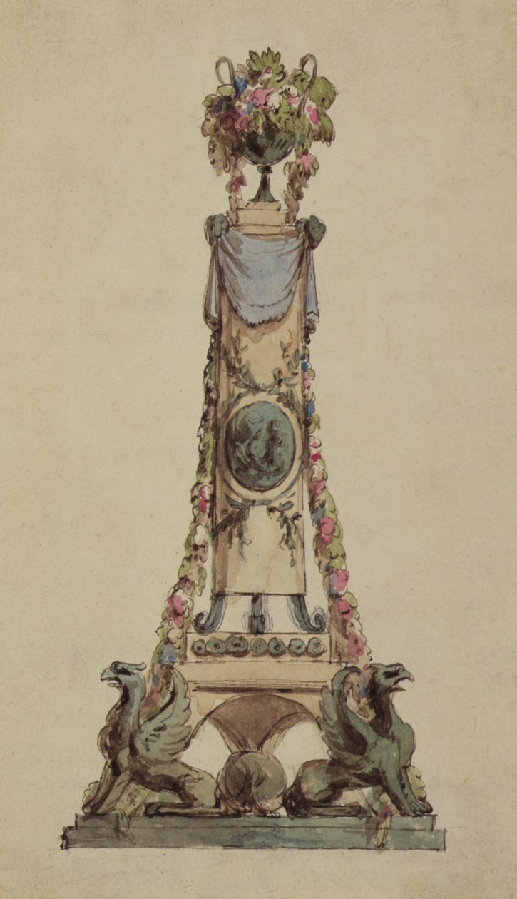 设计新古典中心，c.1800（纸上wc） 作者 法语学校