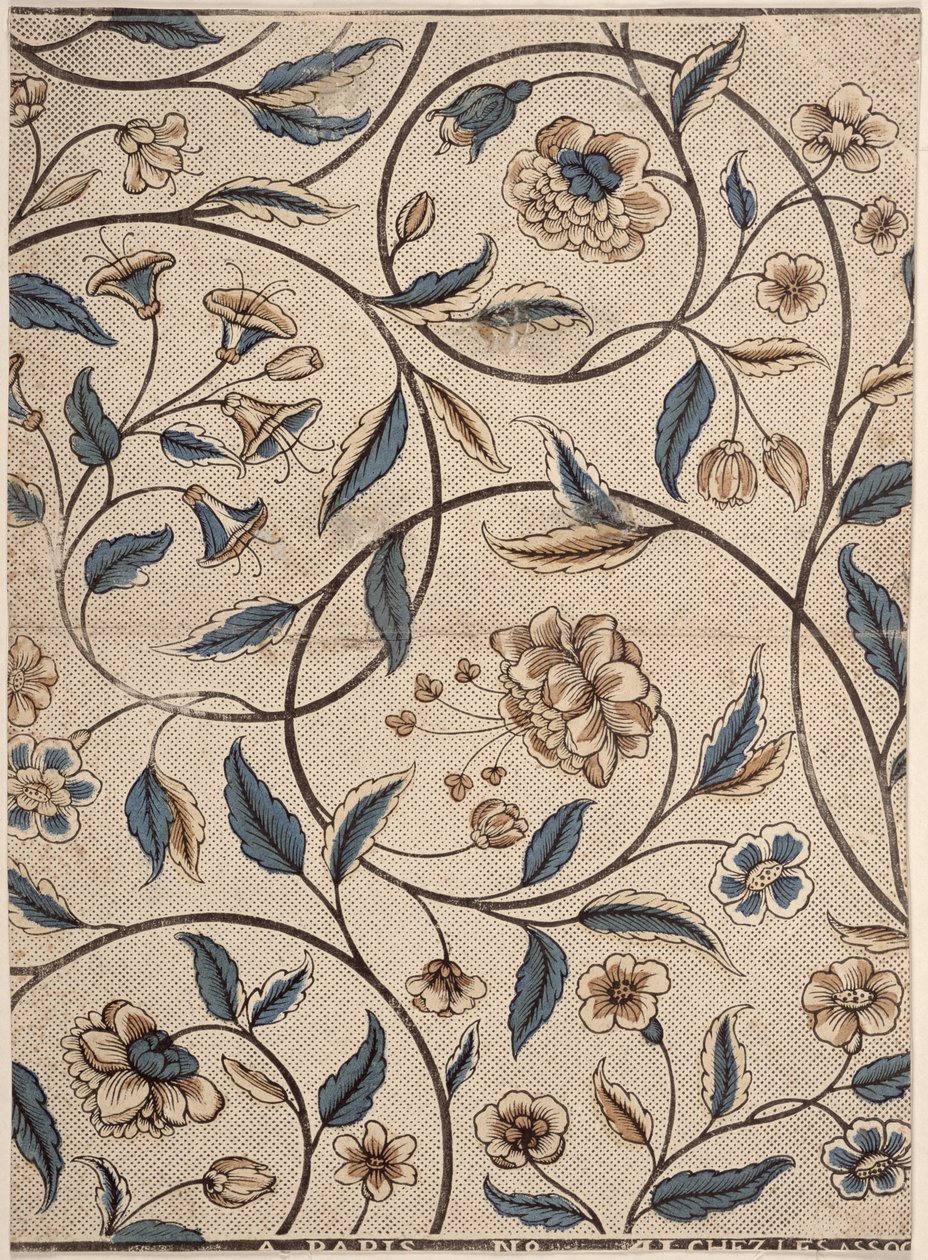 多米诺纸，玫瑰等级，由Associes，Paris，c.1760-70制作 作者 法语学校
