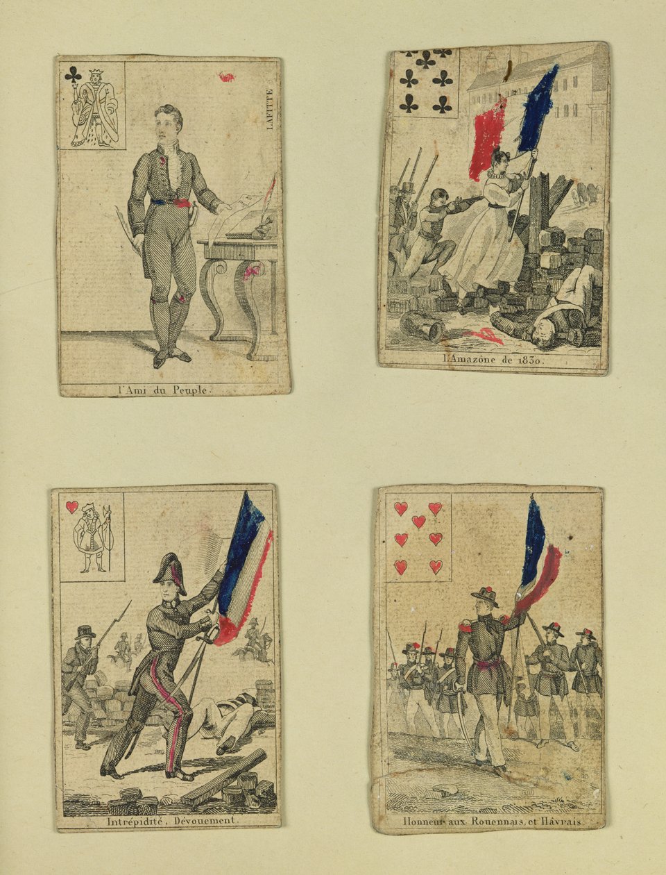 四张扑克牌，纪念1831年7月的英雄，1831年 作者 法语学校
