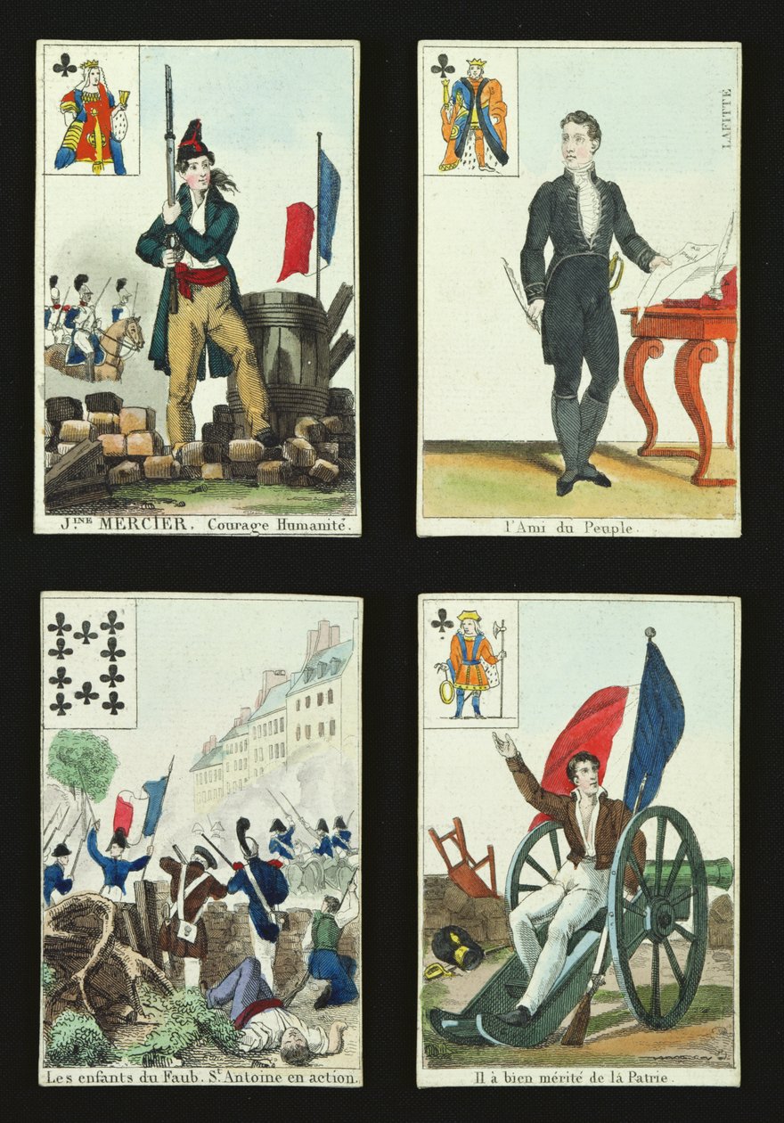 四张扑克牌，纪念1831年7月的英雄，1831年 作者 法语学校