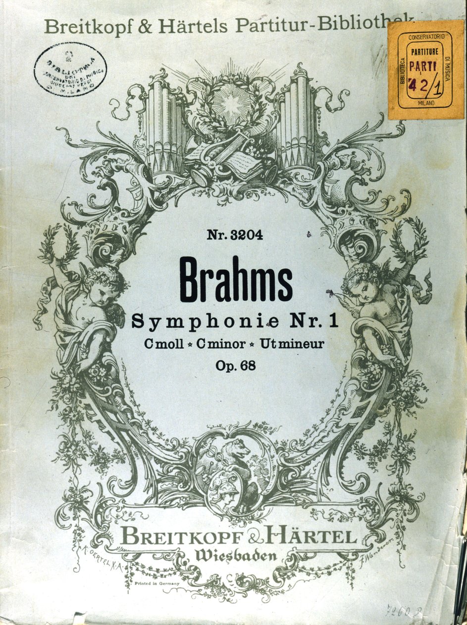 约翰内斯勃拉姆斯第一交响曲（1833年至1897年）得分的主题 作者 法语学校