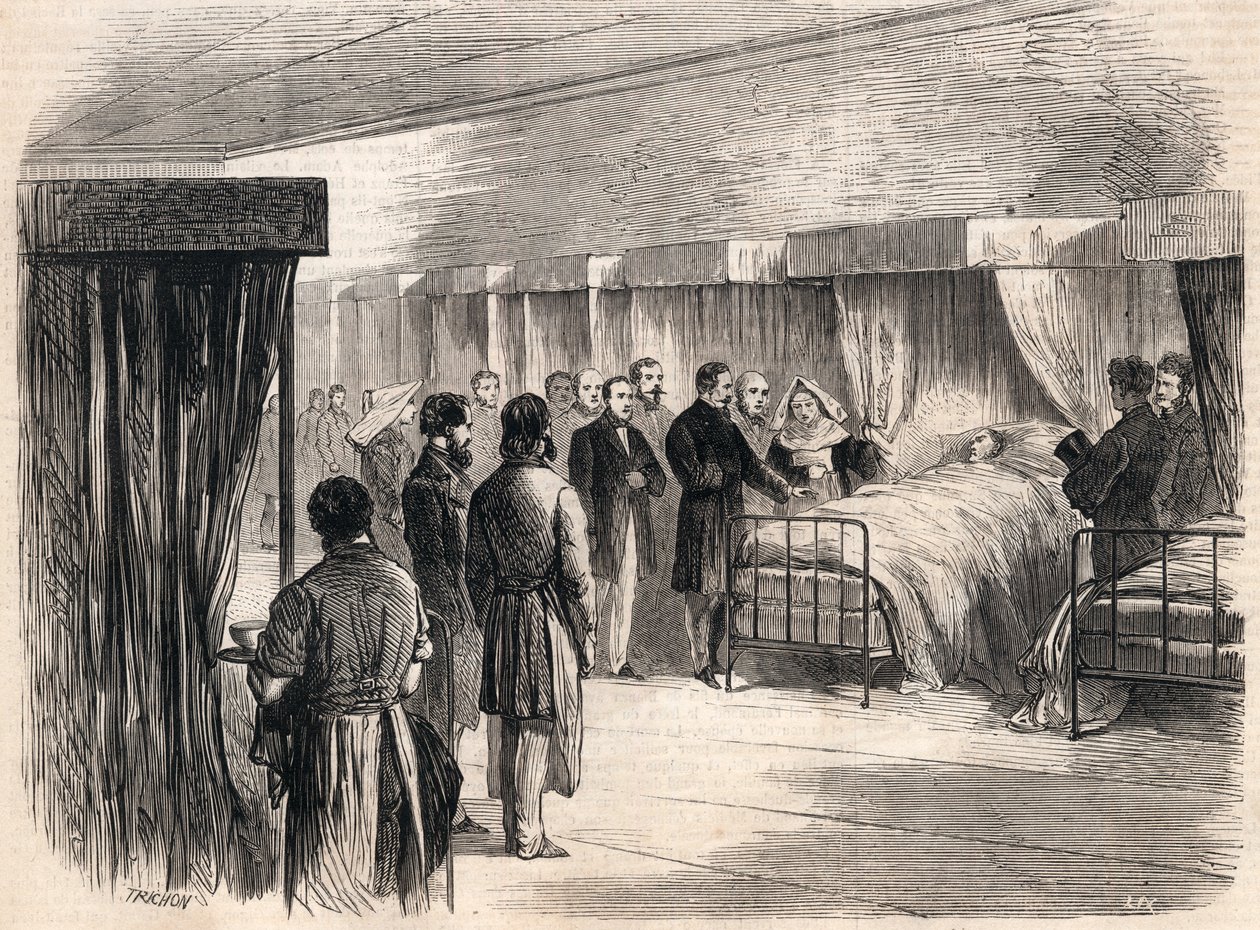 Hotel Dieu，巴黎，法国：拿破仑三世于1865年访问霍乱患者。 作者 法语学校