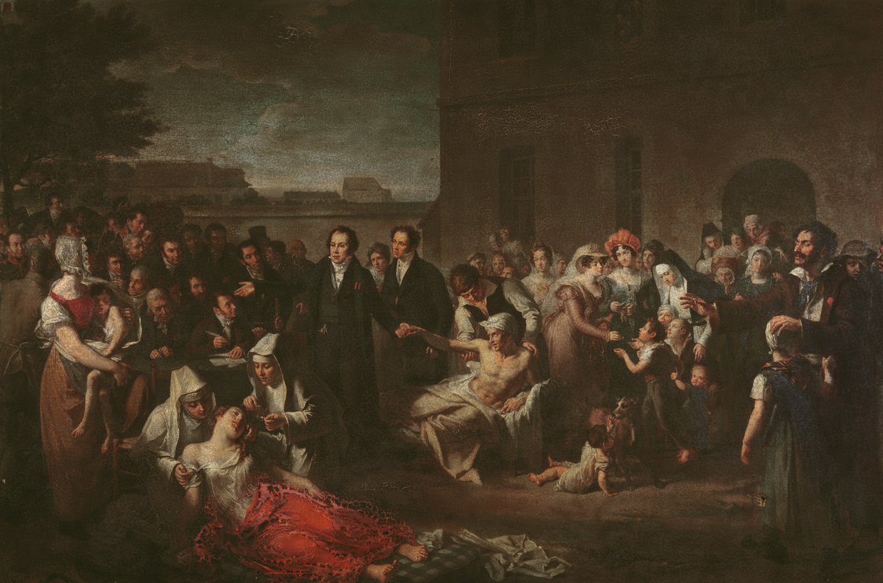 Jean-Louis Alibert在Hopital Saint-Louis治疗伤寒患者 作者 法语学校
