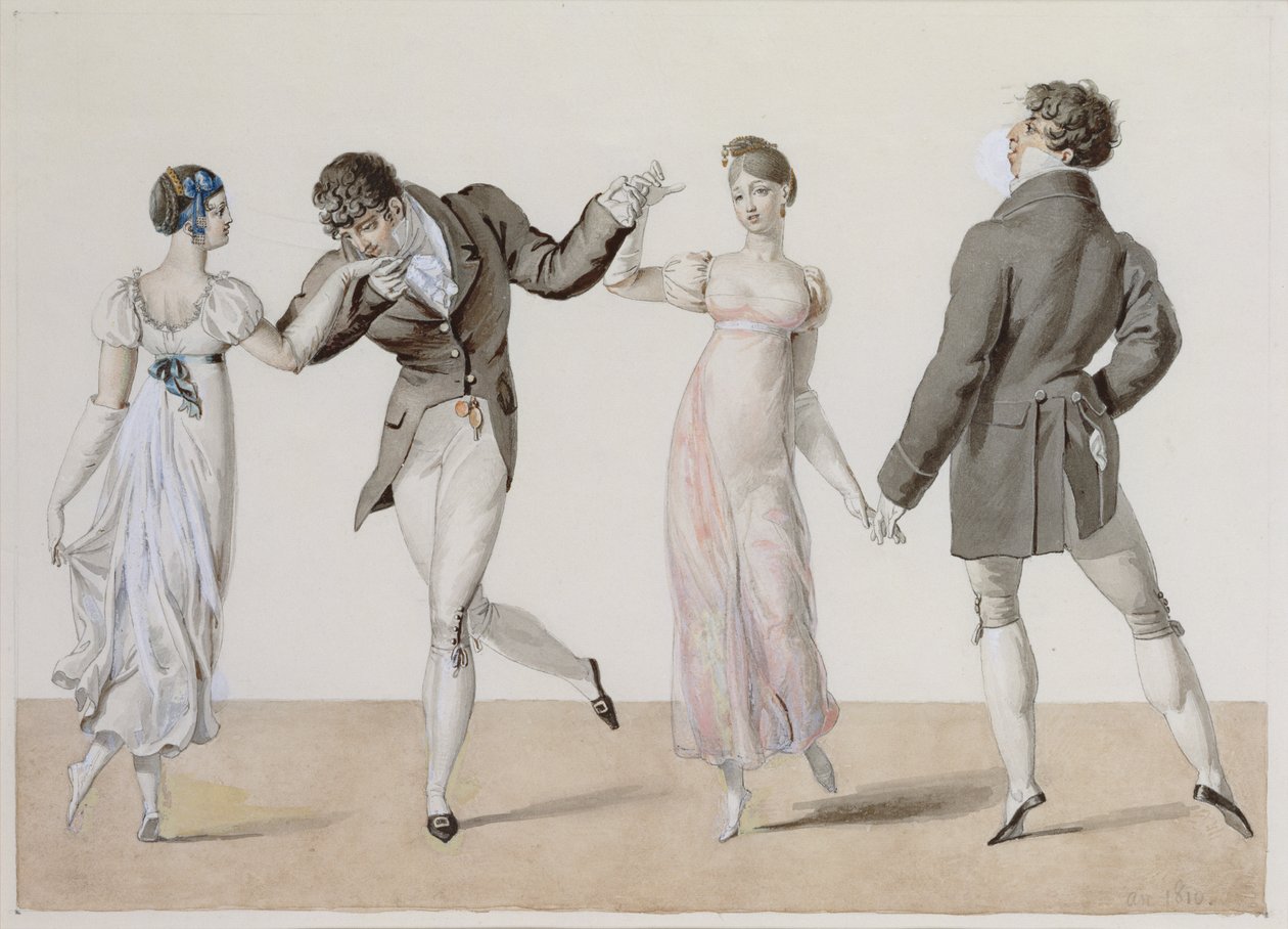 母鸡，来自Le Bon Genre，1810年（纸上写着） 作者 法语学校