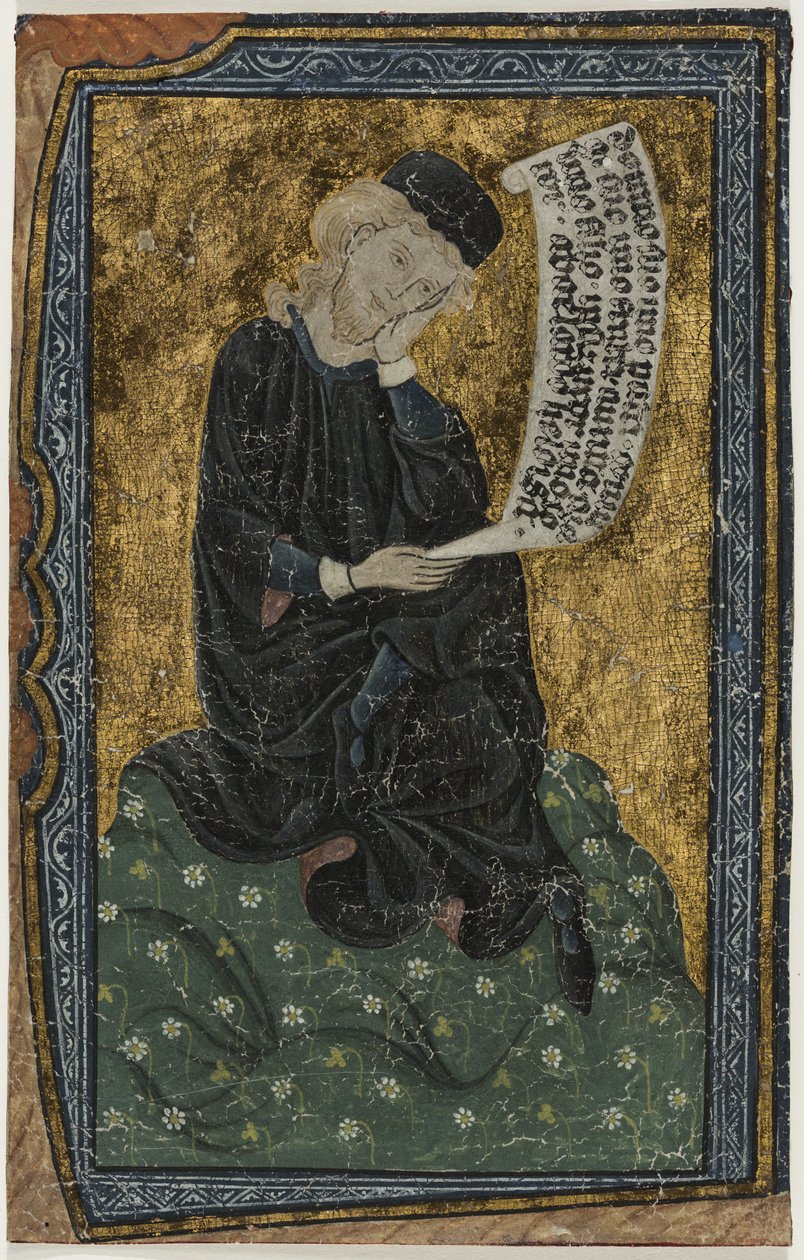 Leaf：Abelard with scroll（羊皮纸上的蛋彩画） 作者 法语学校
