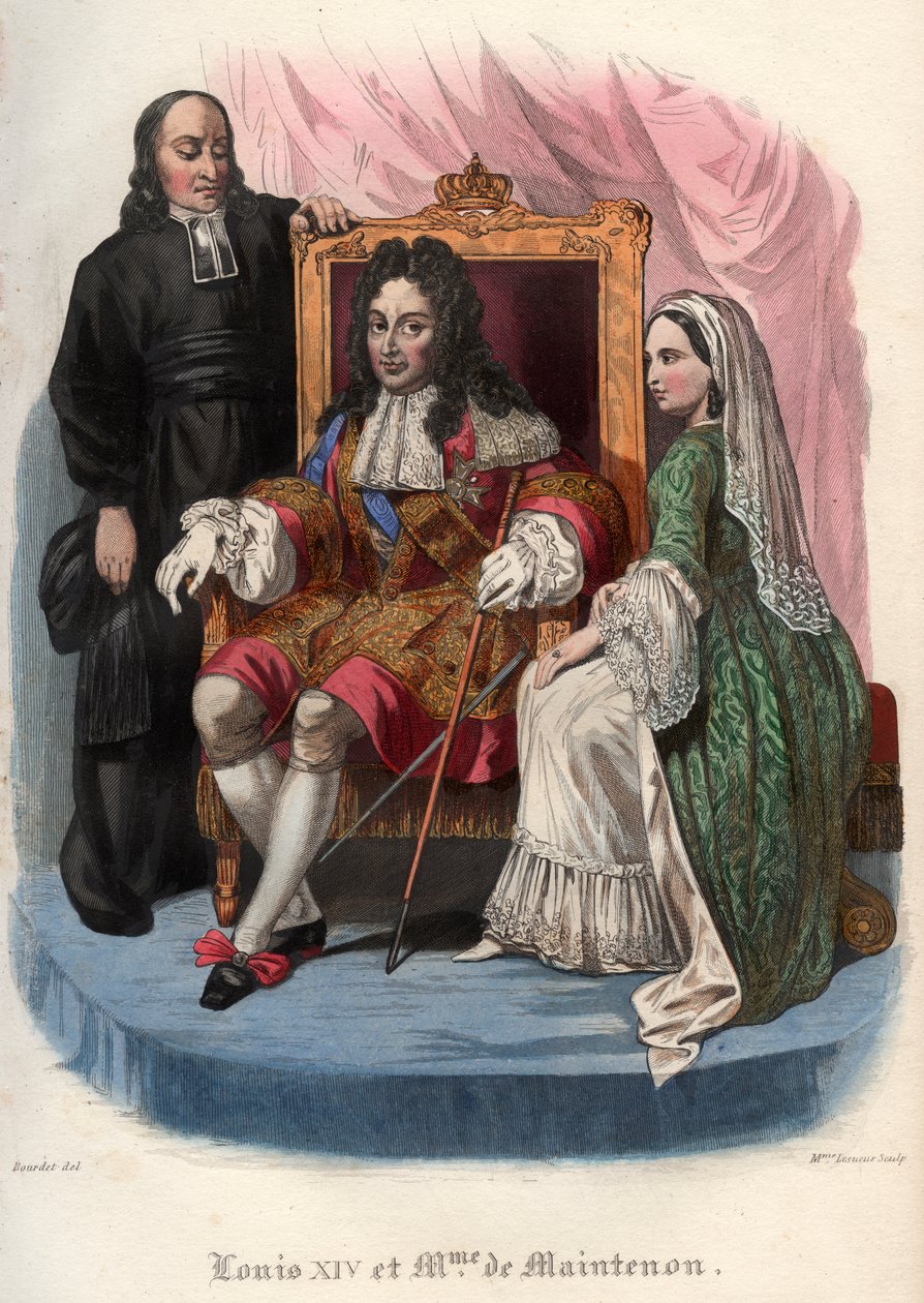 路易十四（1638-1715）和Francoise d&39;Aubigne，Marquise de Maintenon（1635-1719） 作者 法语学校