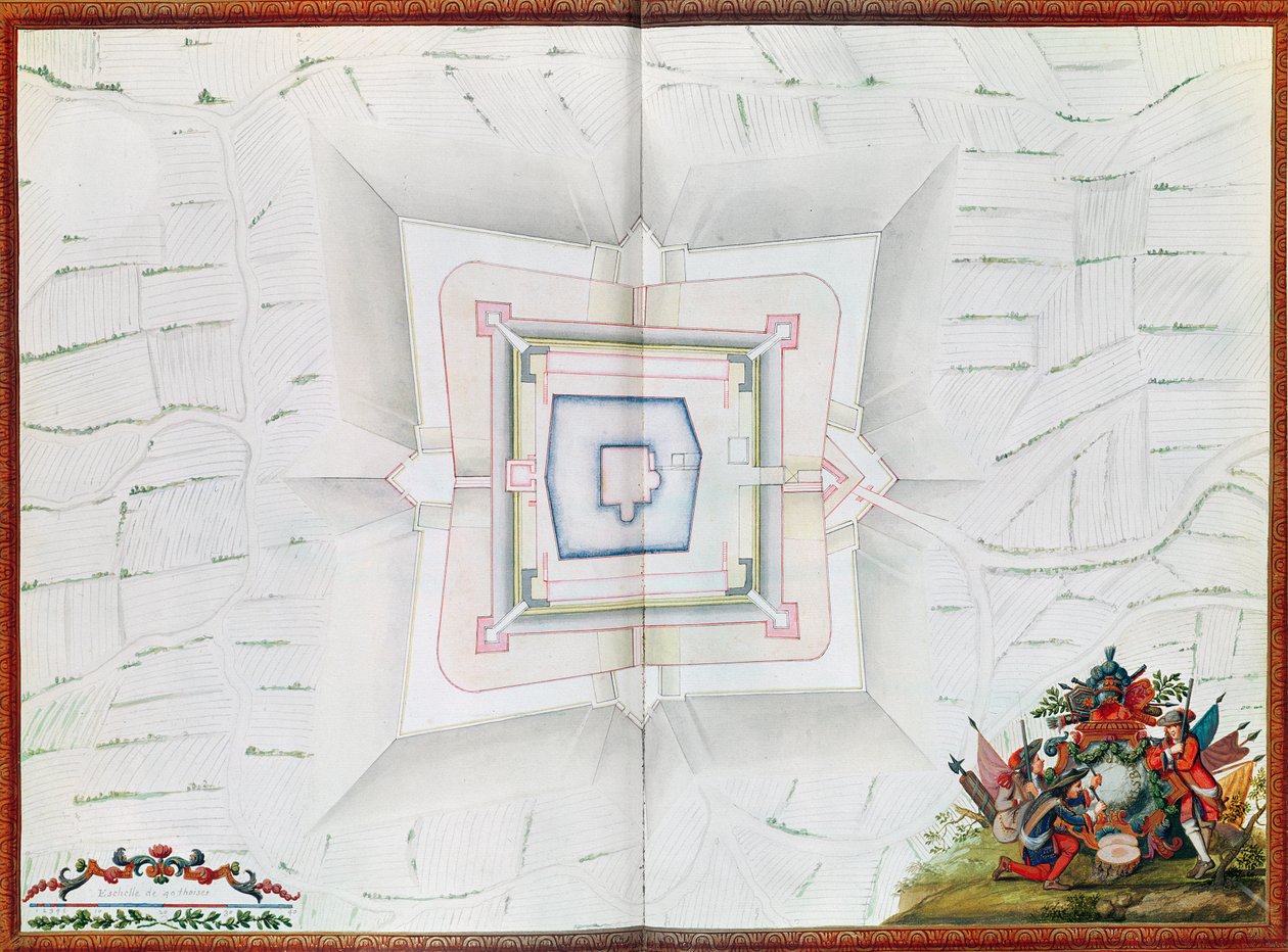 Phalsbourg地图，来自Atlas de Louis XIV（纸上的wc） 作者 法语学校
