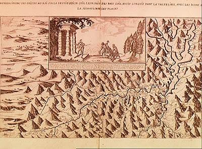 Valteline地图，由路易十三（1601-43）返回瑞士，法国国王和纳瓦拉，1626年 作者 法语学校