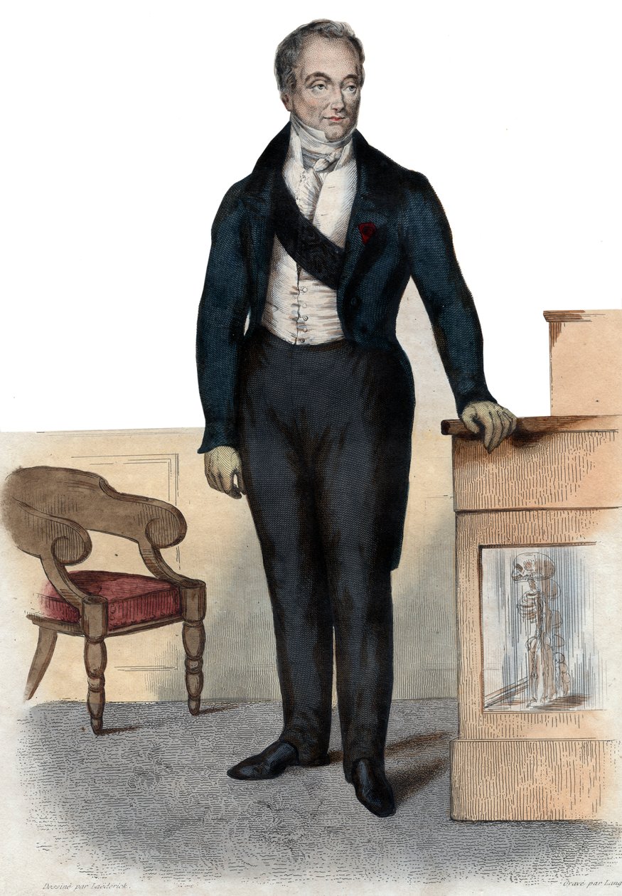 男爵Guillaume Dupuytren（1777-1835），法国解剖学家和军事外科医生的肖像。 作者 法语学校