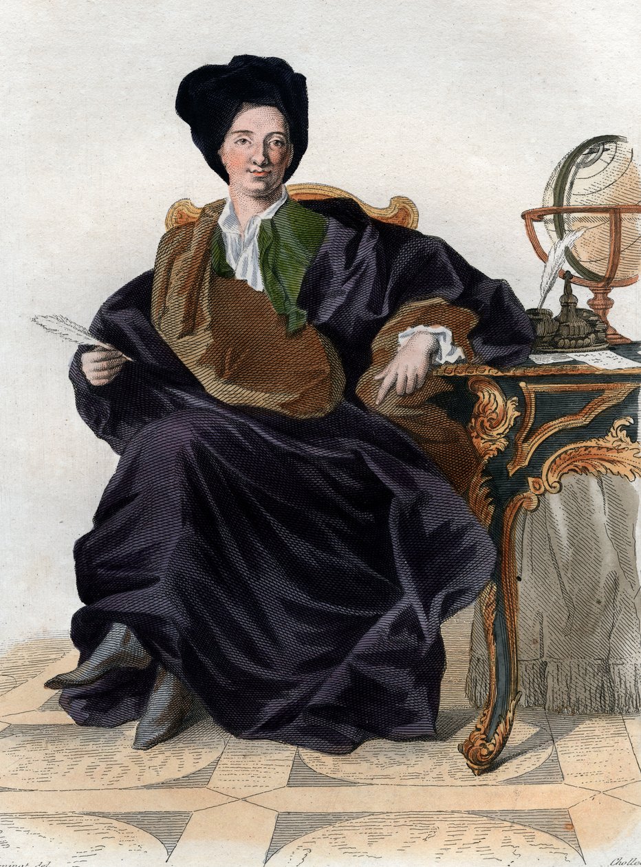 法国作家Fontenelle（1657-1757）的Bernard Le Bouyer（The Bovier）的肖像。 作者 法语学校