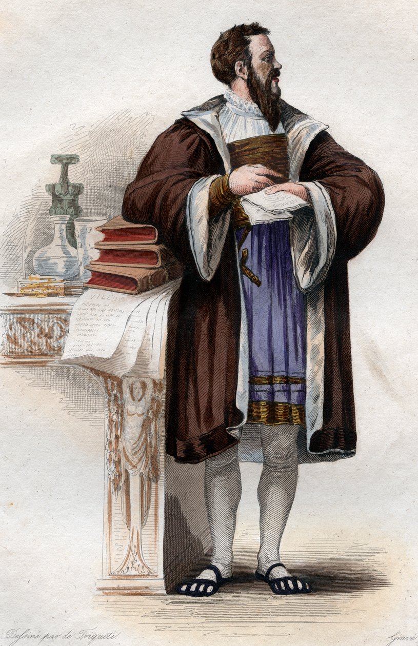 Clement des Marets的肖像叫法国诗人Marot（1496-1544）。 作者 法语学校
