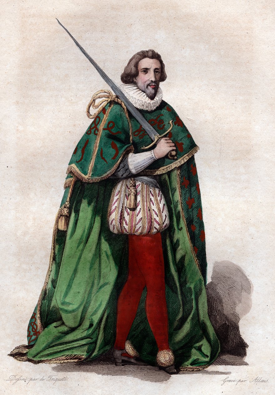 Lesdiguieres公爵（1543-1626），法国士兵和法国警察Francois de Bonne的肖像。 作者 法语学校