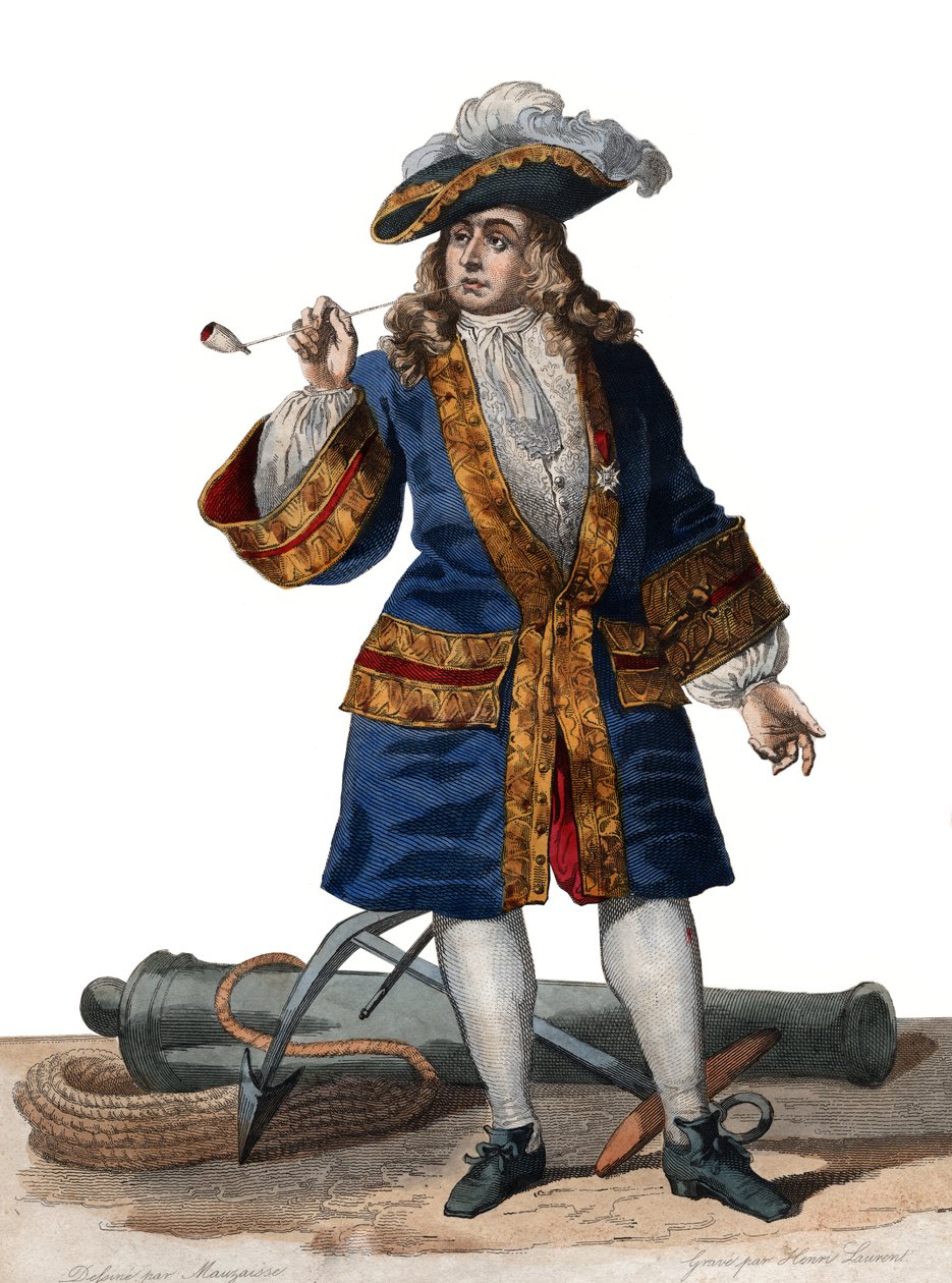 Jean Bart（1650-1702），法国海盗船的肖像。 作者 法语学校
