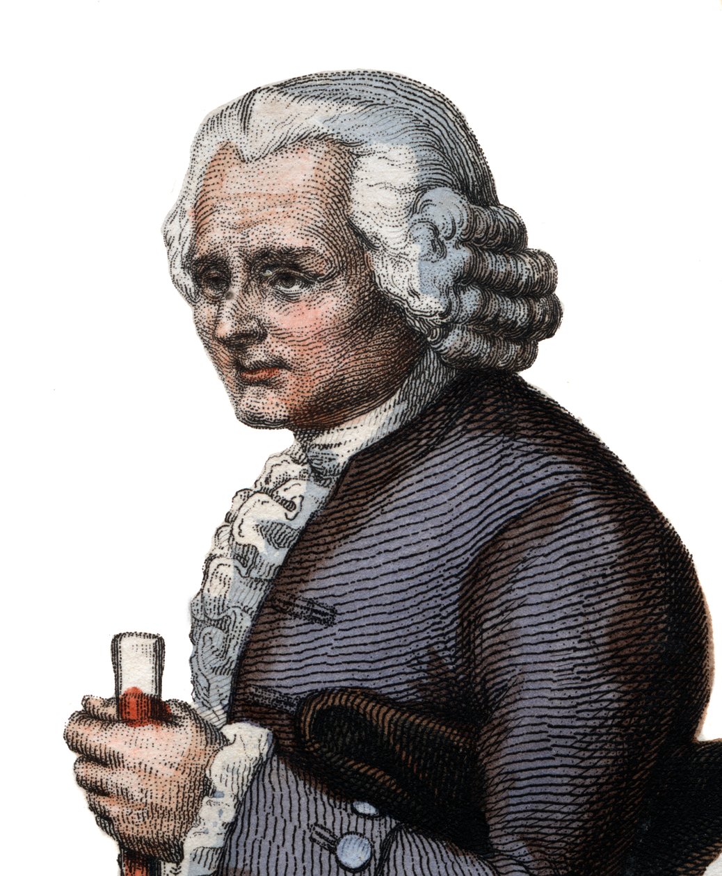 瑞士哲学家Jean-Jacques Rousseau（1712-1778）的肖像。 作者 法语学校