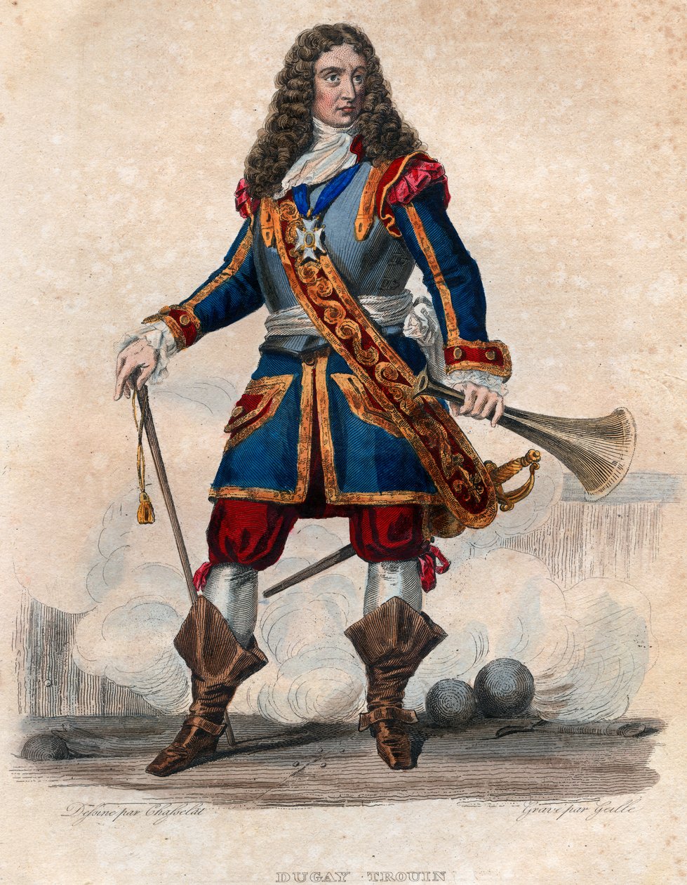 Rene Duguay Trouin的画像（Rene Trouin du Gue打电话）（1673-1736），法国海盗。 作者 法语学校