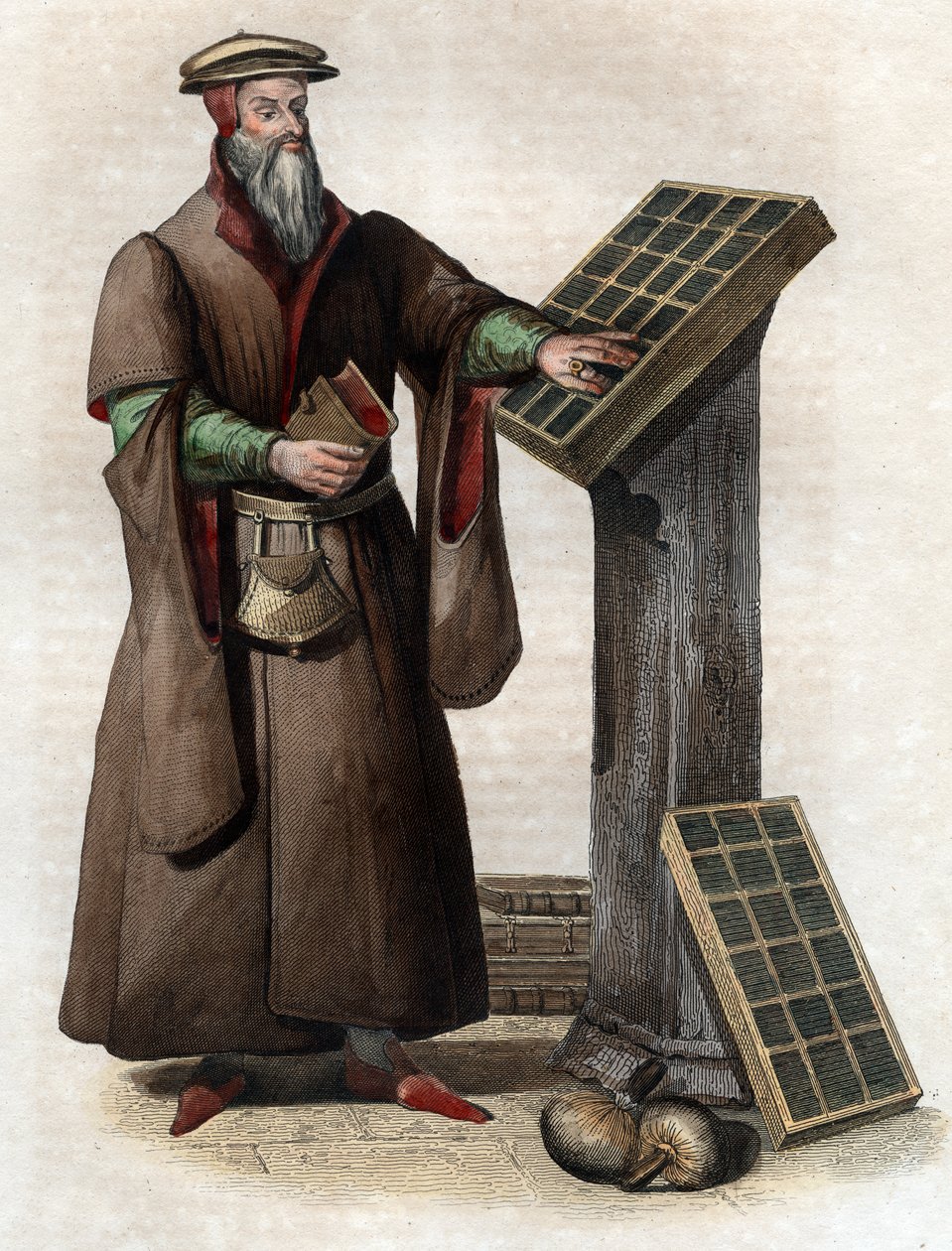 Robert I Estienne（罗伯特斯蒂芬斯）（1503-1559）的肖像，法国打印机。 作者 法语学校