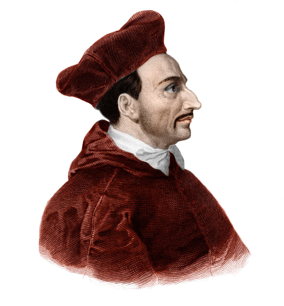 圣查尔斯Borromee（1538-1584）主教大主教的画像。 作者 法语学校