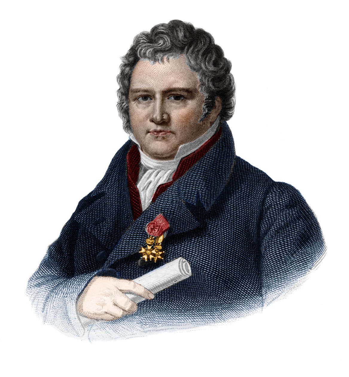 男爵Guillaume路易斯Ternaux或Ternaux lAine（1763-1833）法国实业家画象。 作者 法语学校