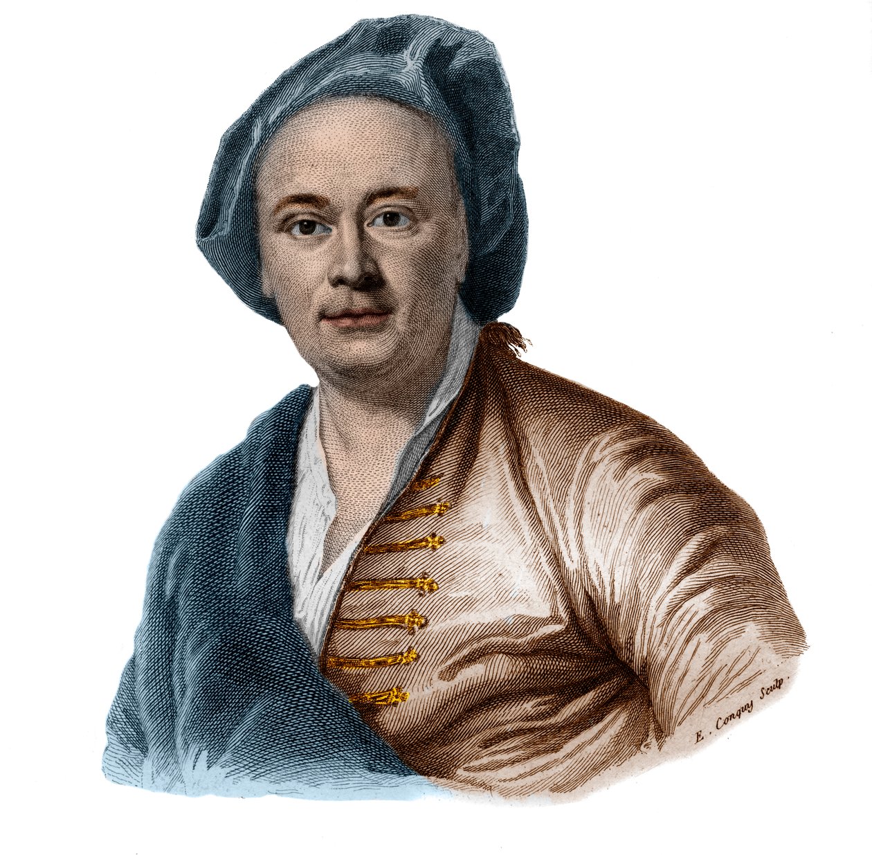 法国画家Maurice Quentin Delatour（De La Tour）（1704-1788）的画像。 作者 法语学校