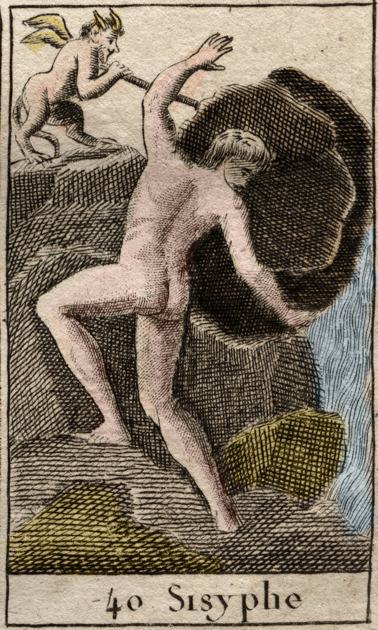 西西弗斯，青春神话的插图，1803年 作者 法语学校